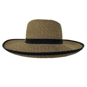 CAPPELLI Straworld Chic Beach Vacation Resort Wear Wide Brim Sun Hat - Sz 7/Med